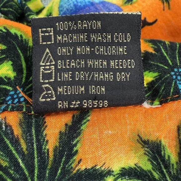 In Gear VTG Hawaiian Shirt Mens M Resort Orange Palms Sunglasses Beach Rayon - Picture 4 of 7